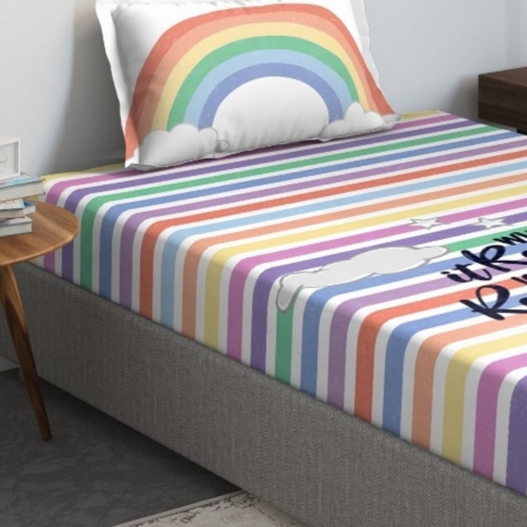 D'DECOR Fable Multicolour Cotton Single Bedsheet Set - 152x224cm - 2Pcs