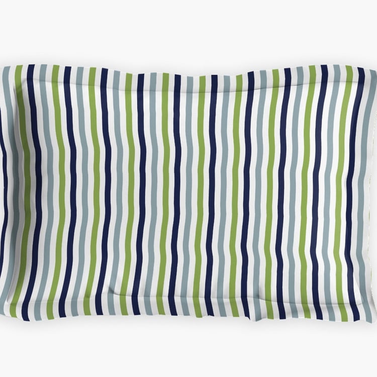D'DECOR Alpha Blue Printed Cotton Single Bedsheet Set - 152x223cm - 2Pcs