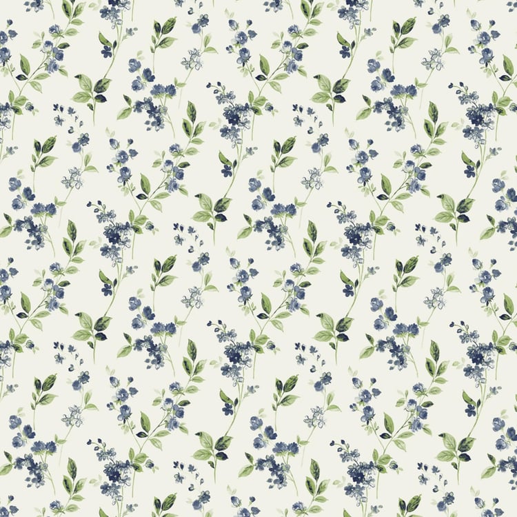 D'DECOR Alpha Blue Printed Cotton Single Bedsheet Set - 152x223cm - 2Pcs