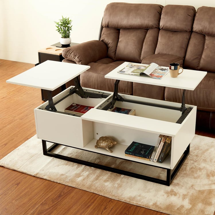 Helios Reynan Double Lift-Up Coffee Table - White