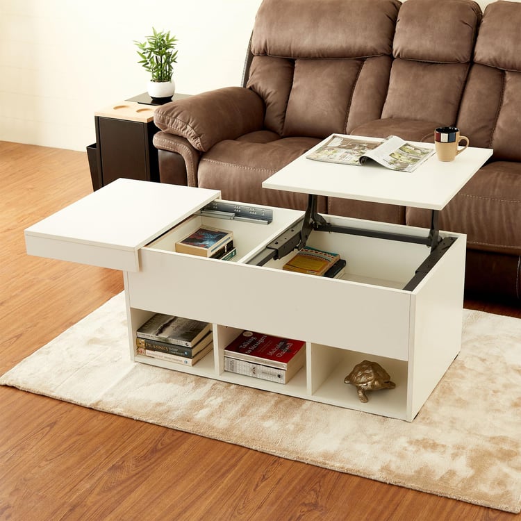 Helios Reynan Lift-Up Coffee Table - White