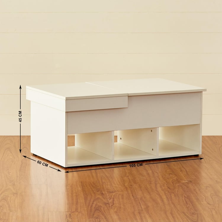 Helios Reynan Lift-Up Coffee Table - White