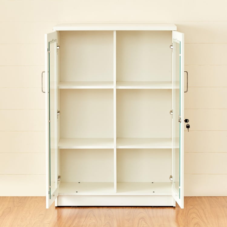 Alps Raft 2-Door Book Cabinet - White