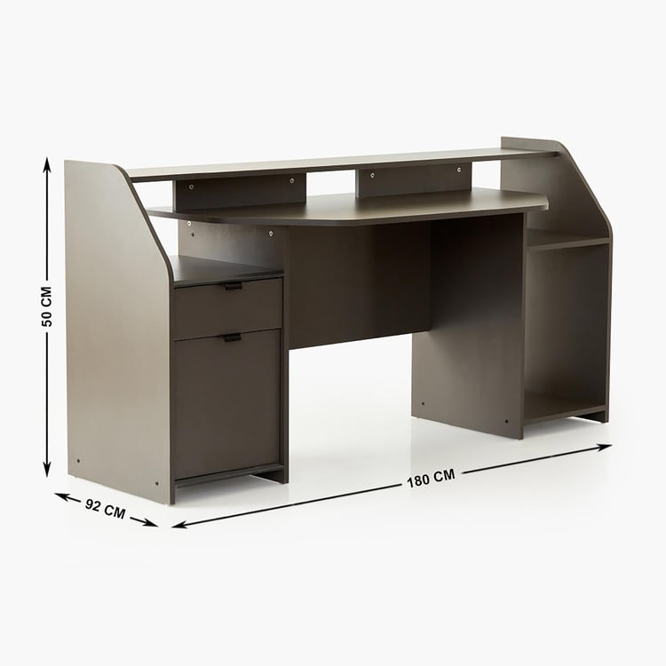 Champion Large Gaming Desk with Cabinet - Grey