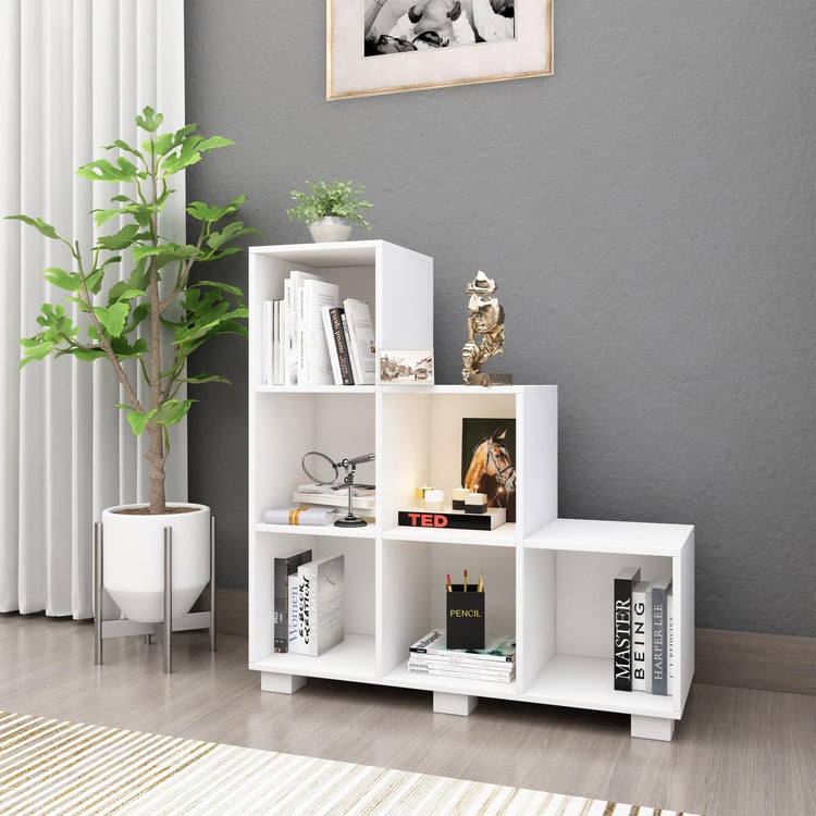 Helios Reynan White Engineered Wood Book Cabinet