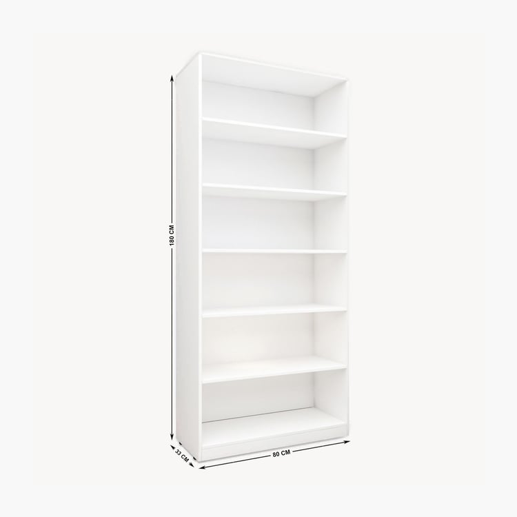 Helios Reynan 6-Tier Book Shelf - White