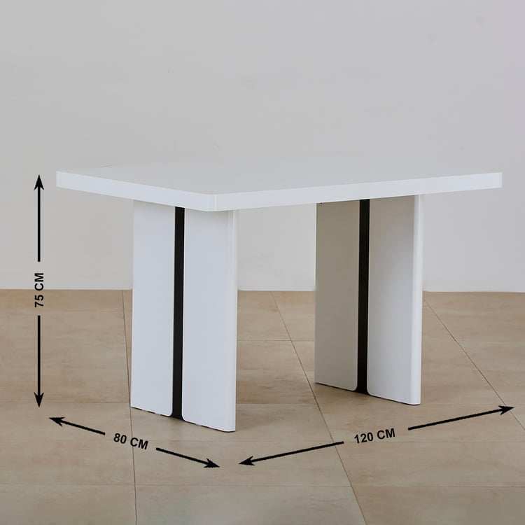 Polaris 4-Seater Dining Table - White