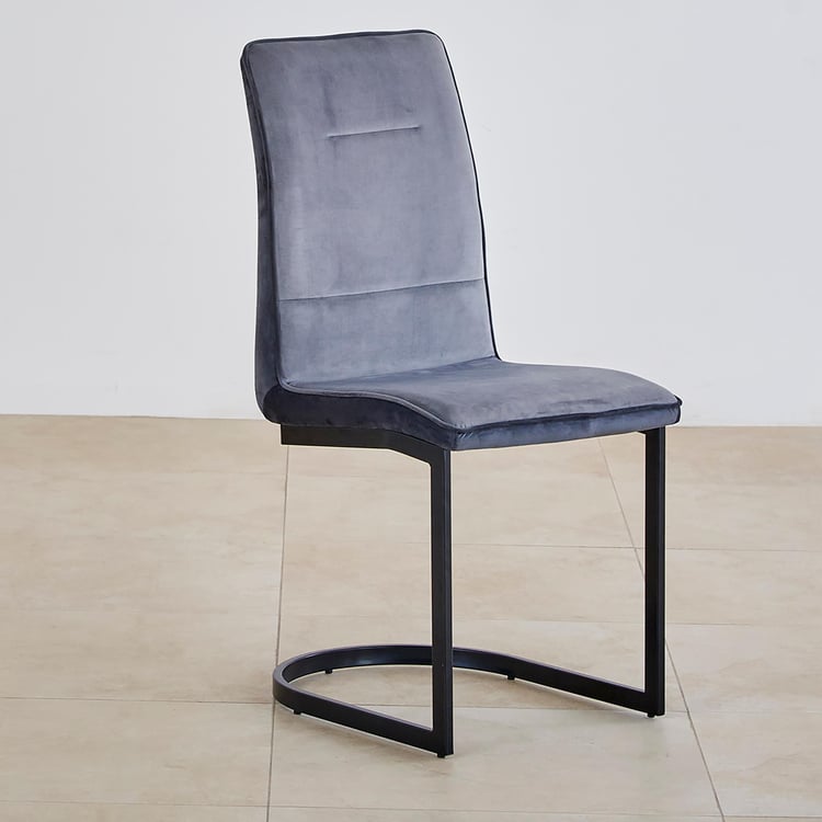 Polaris Set of 2 Fabric Dining Chairs - Grey