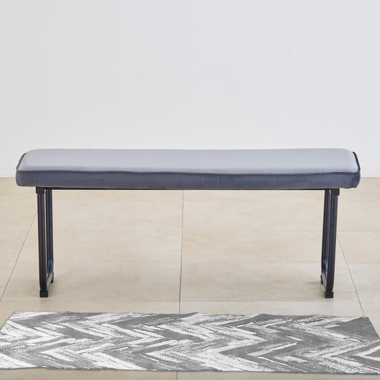 Polaris Fabric Dining Bench - Grey