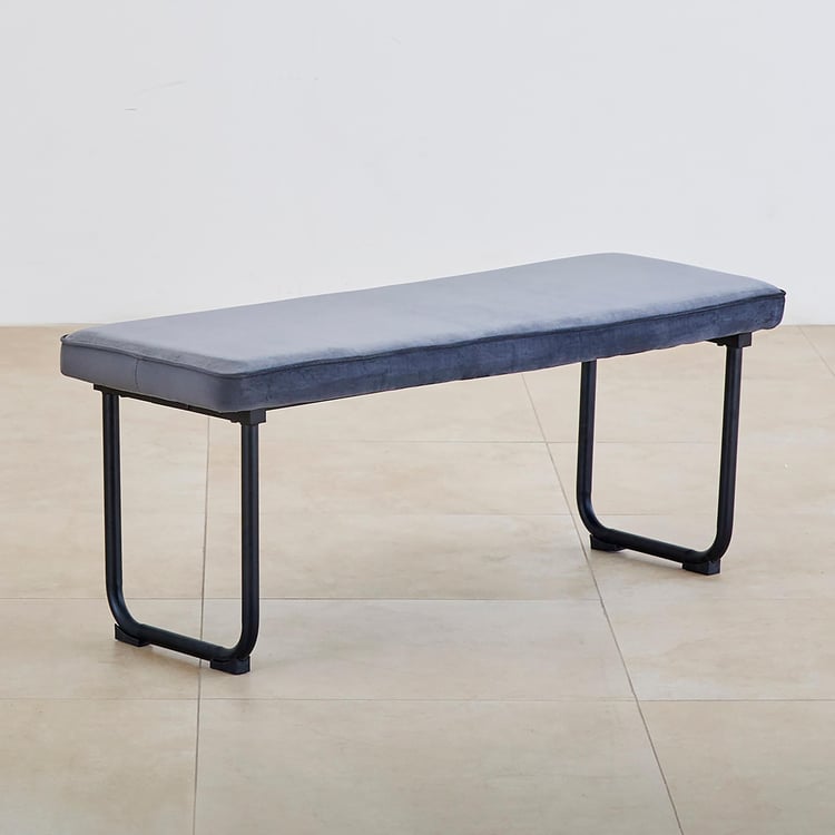 Polaris Fabric Dining Bench - Grey