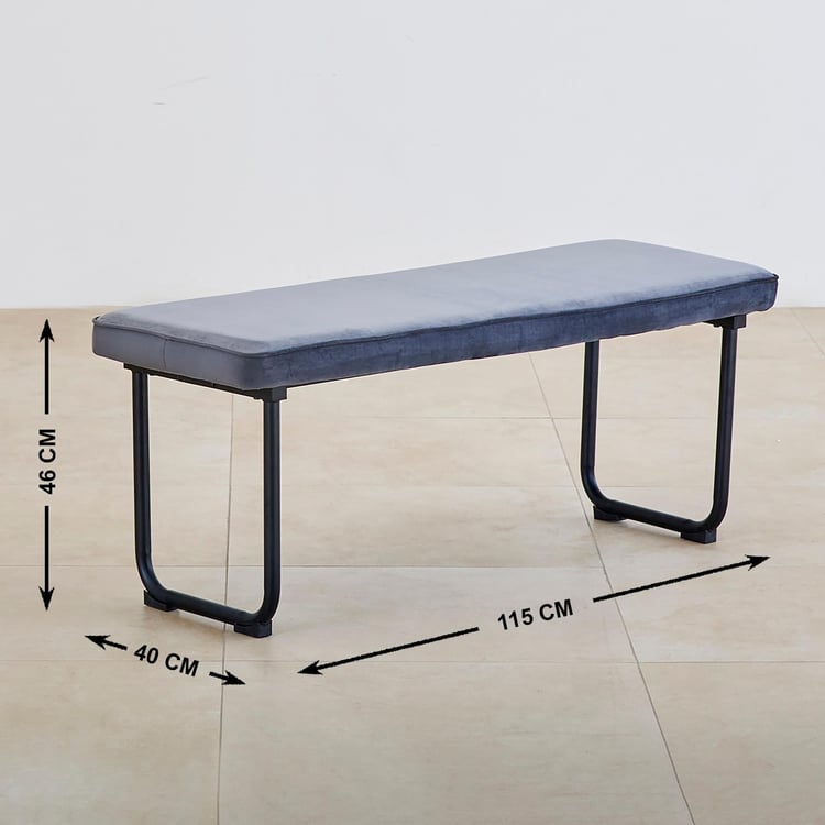 Polaris Fabric Dining Bench - Grey