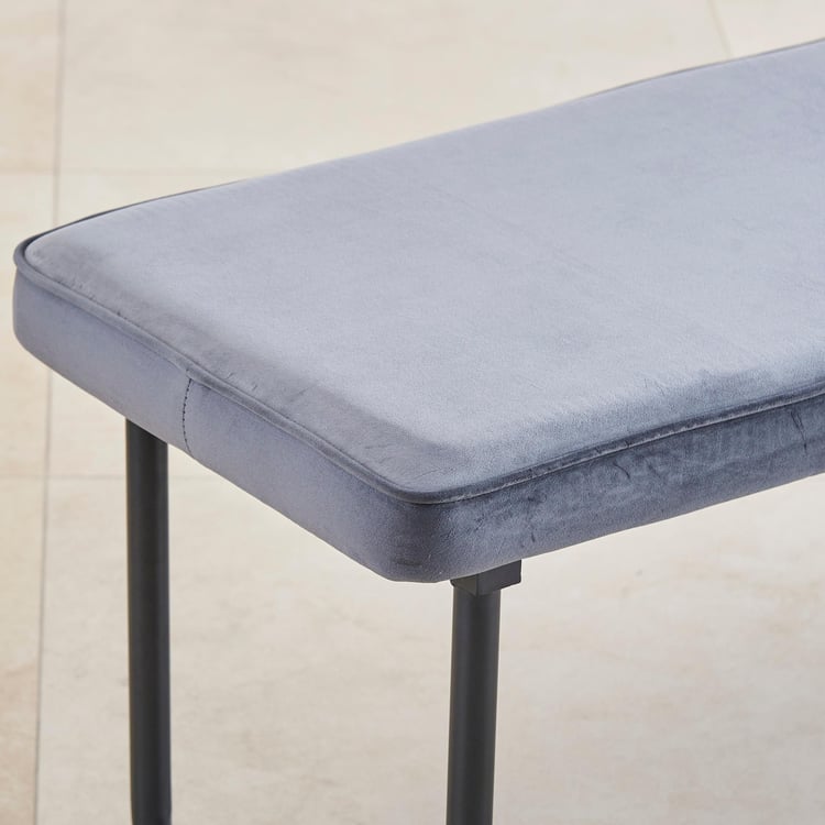 Polaris Fabric Dining Bench - Grey