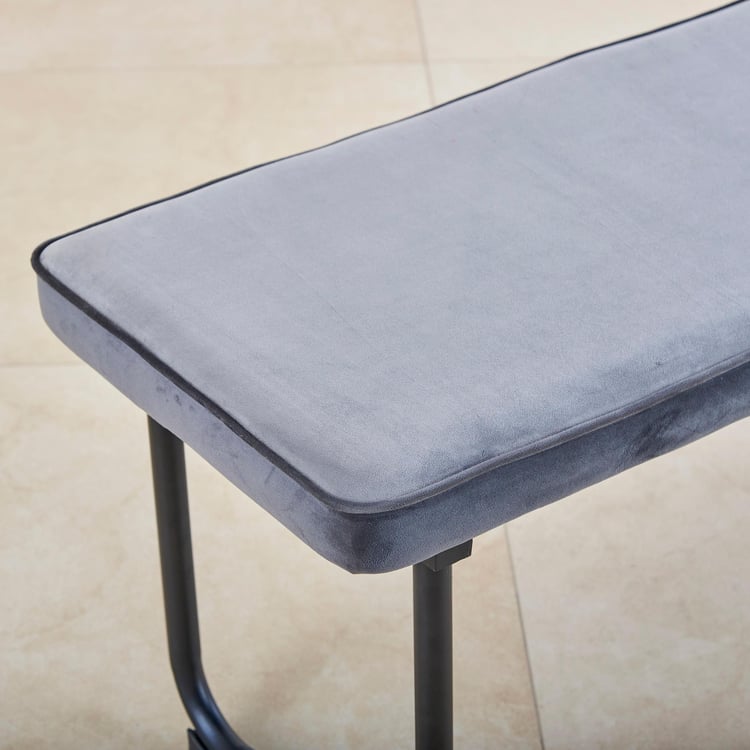 Polaris Fabric Dining Bench - Grey