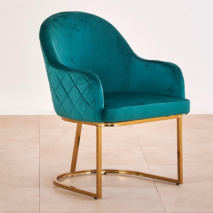 Monarch Set of 2 Velvet Dining Chairs - Teal