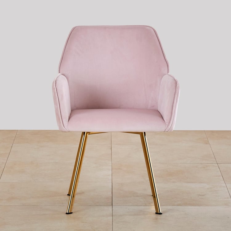 Monarch Set of 2 Fabric Dining Chairs - Pink