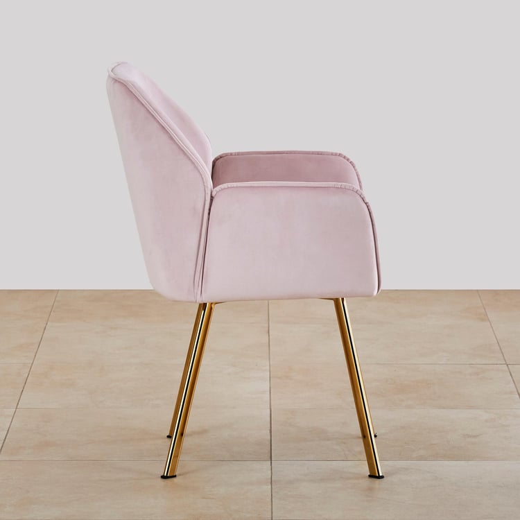 Monarch Set of 2 Fabric Dining Chairs - Pink