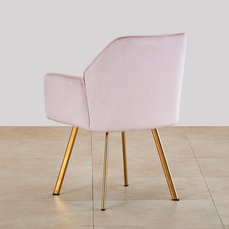 Monarch Set of 2 Fabric Dining Chairs - Pink