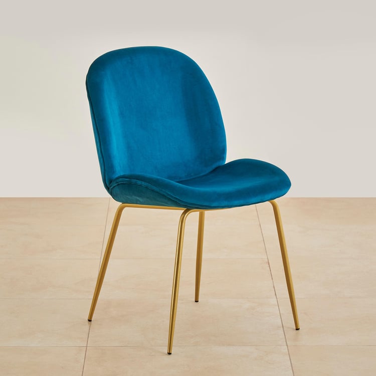 Velvetica Set of 2 Velvet Dining Chairs - Teal