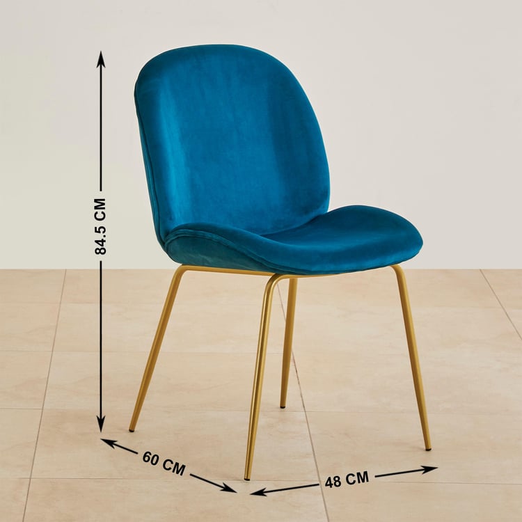 Velvetica Set of 2 Velvet Dining Chairs - Teal