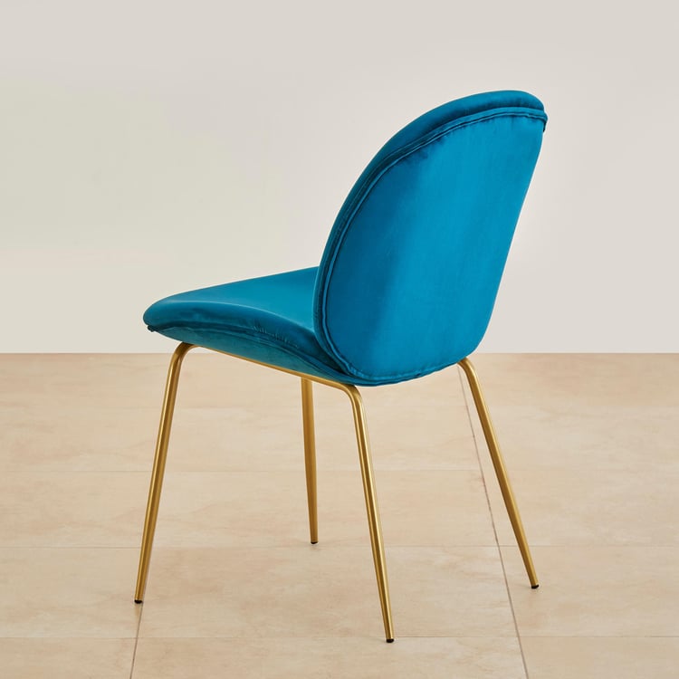 Velvetica Set of 2 Velvet Dining Chairs - Teal