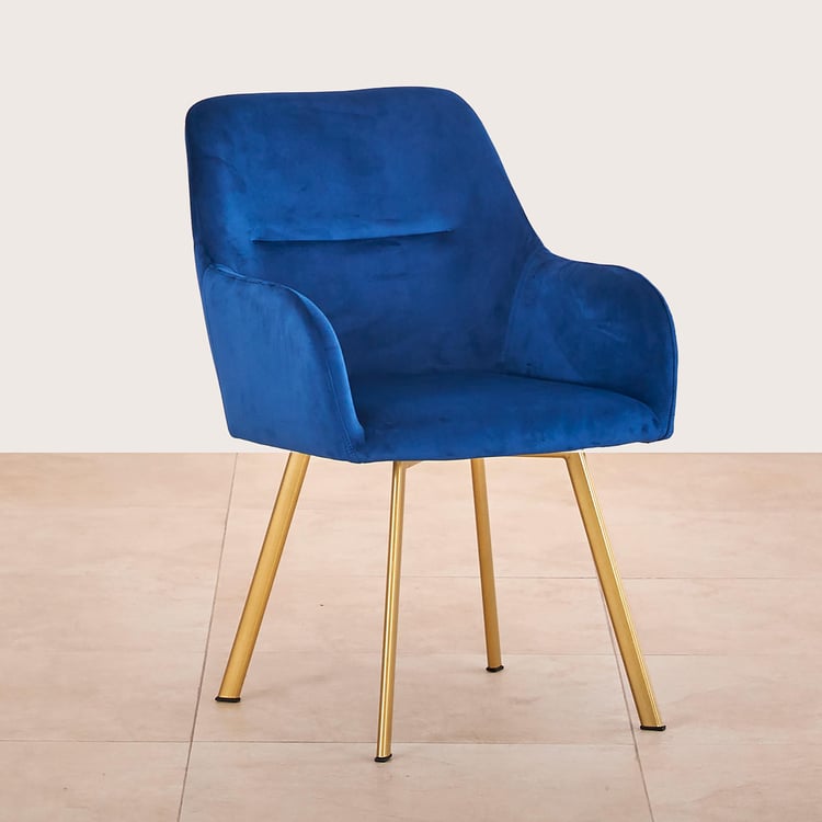 Velvetica Set of 2 Velvet Dining Chairs - Blue