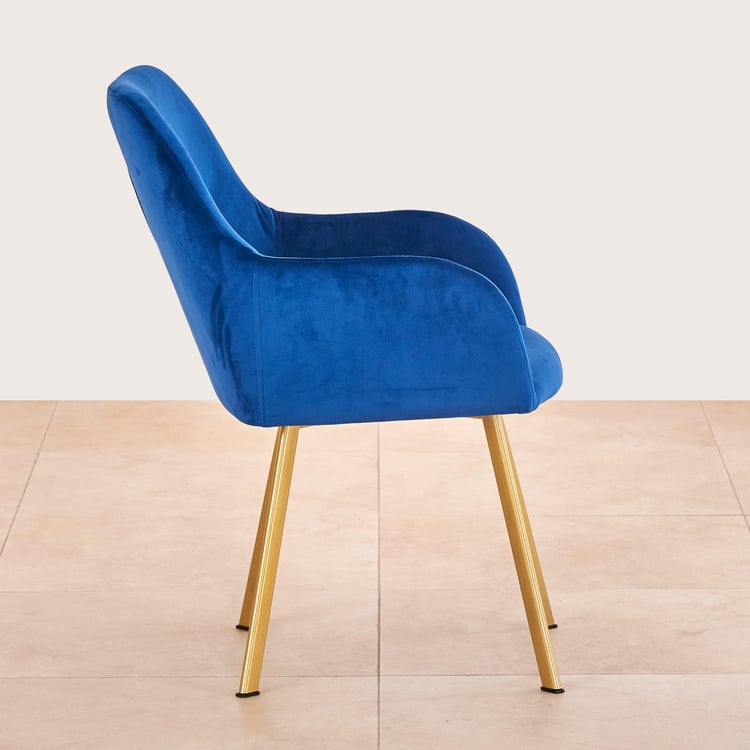 Velvetica Set of 2 Velvet Dining Chairs - Blue