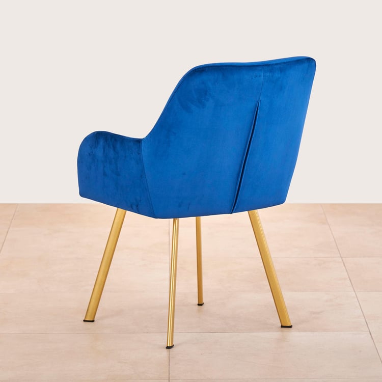 Velvetica Set of 2 Velvet Dining Chairs - Blue