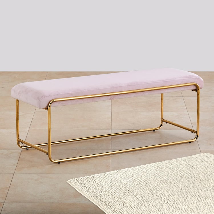 Monarch Fabric Dining Bench - Pink