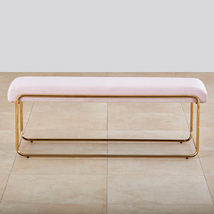 Monarch Fabric Dining Bench - Pink