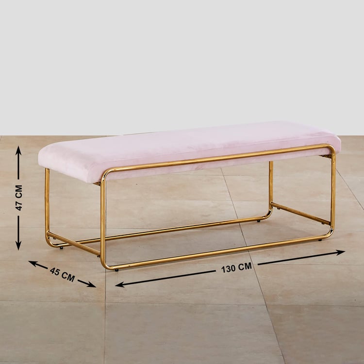Monarch Fabric Dining Bench - Pink