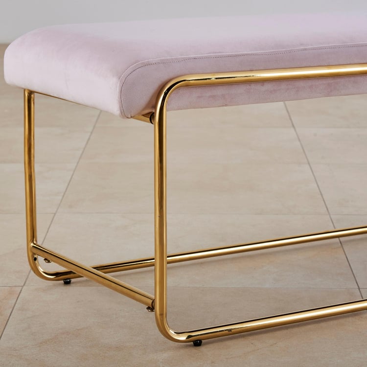 Monarch Fabric Dining Bench - Pink