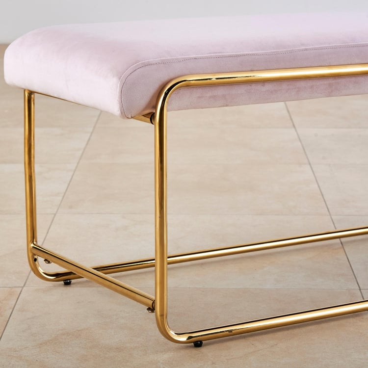 Monarch Fabric Dining Bench - Pink