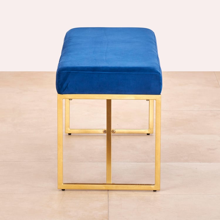 Velvetica Fabric Dining Bench - Blue