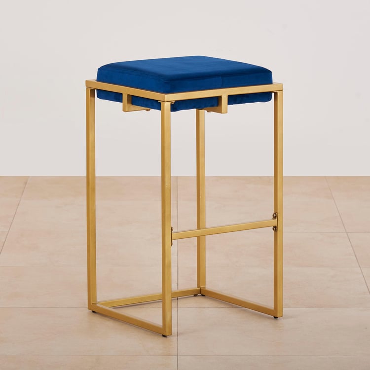 Velvetica Velvet Bar Stool - Blue