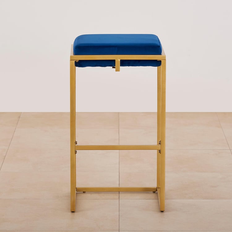 Velvetica Velvet Bar Stool - Blue