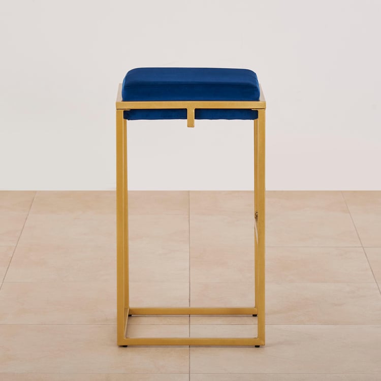 Velvetica Velvet Bar Stool - Blue