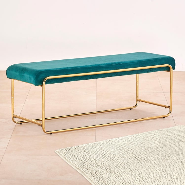 Monarch Velvet Dining Bench - Teal