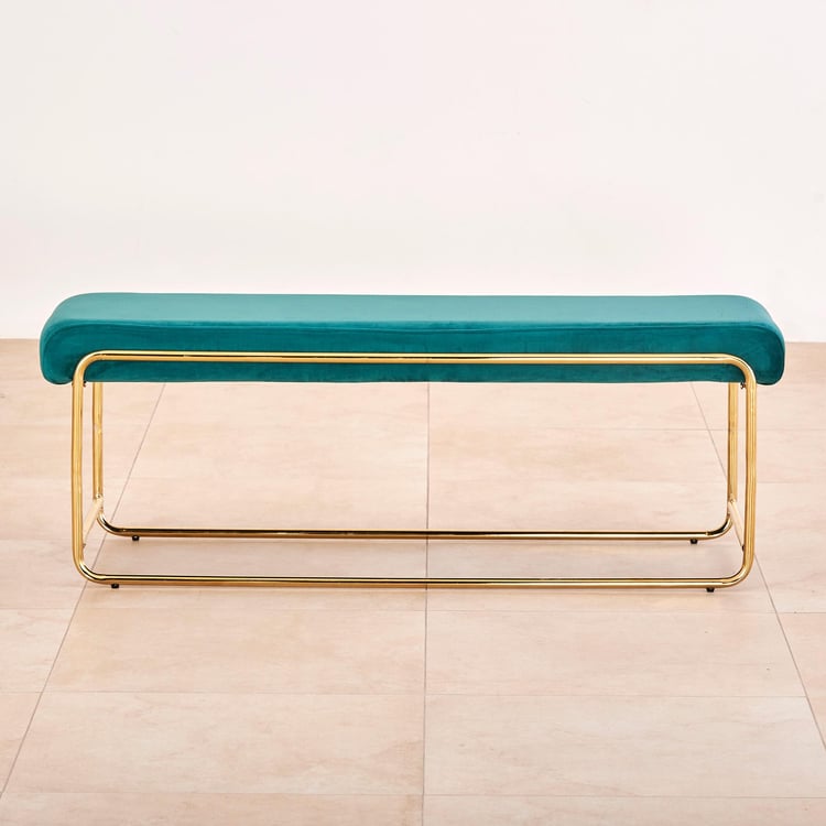 Monarch Velvet Dining Bench - Teal