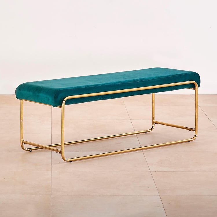 Monarch Velvet Dining Bench - Teal