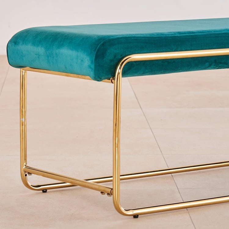 Monarch Velvet Dining Bench - Teal