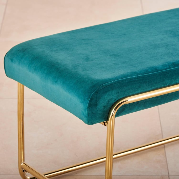 Monarch Velvet Dining Bench - Teal
