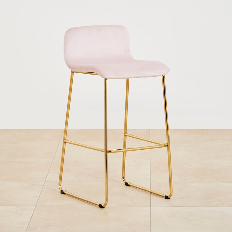 Monarch Velvet Bar Stool - Pink