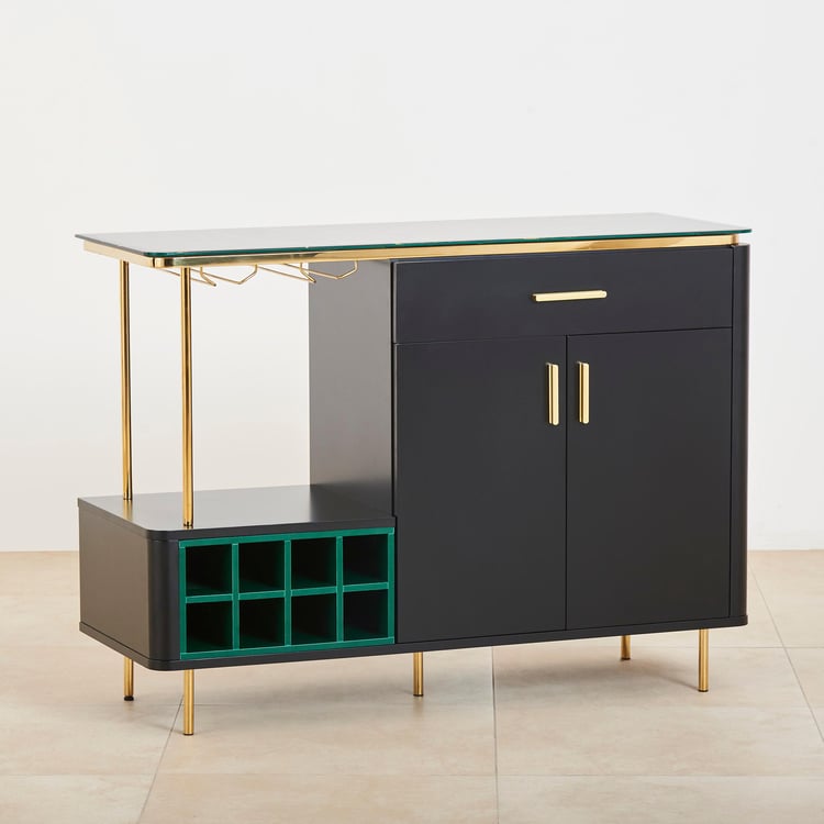 Monarch Bar Cabinet with Serving Counter - Black