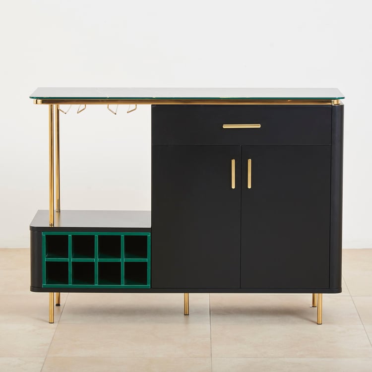 Monarch Bar Cabinet with Serving Counter - Black