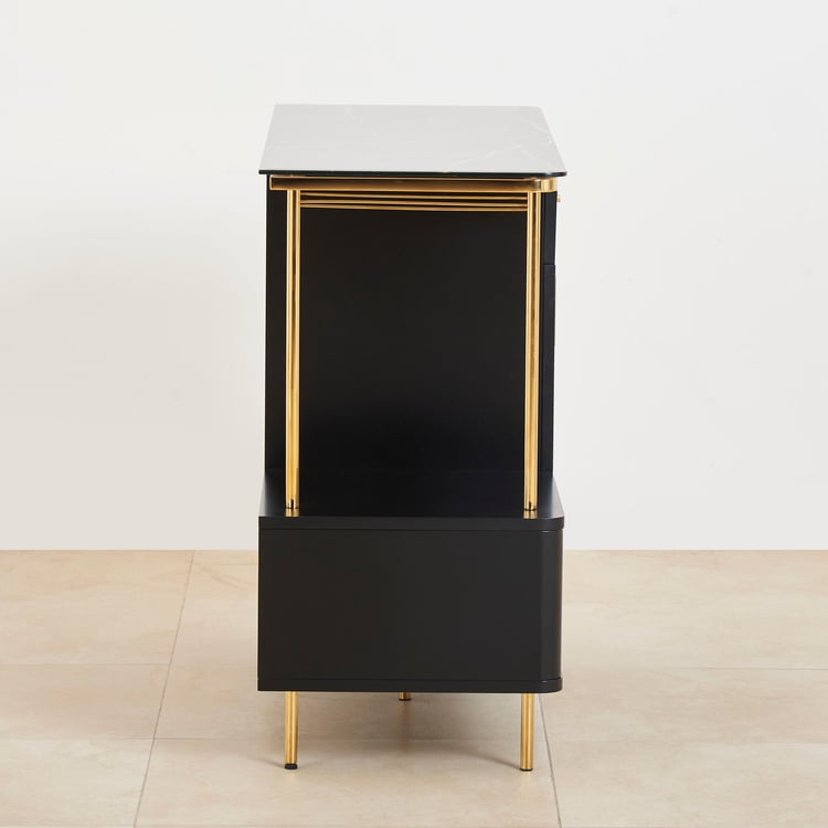 Monarch Bar Cabinet with Serving Counter - Black