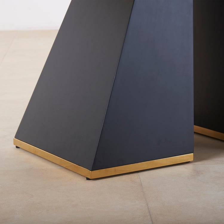 Monarch Glass Top 6-Seater Dining Table - Black