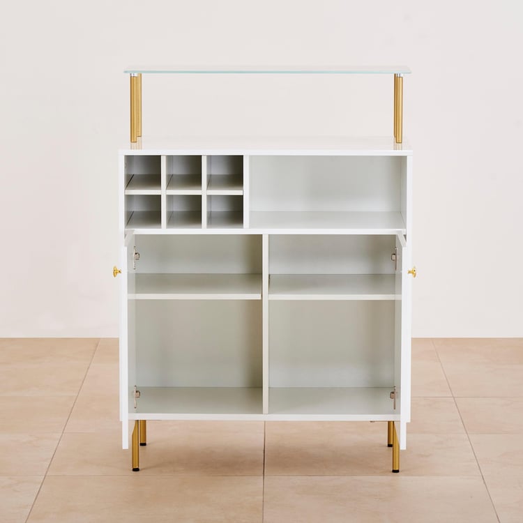 Velvetica Bar Cabinet with Serving Counter - White