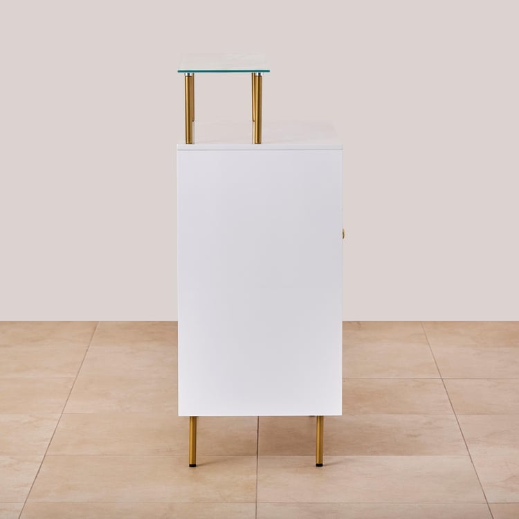 Velvetica Bar Cabinet with Serving Counter - White