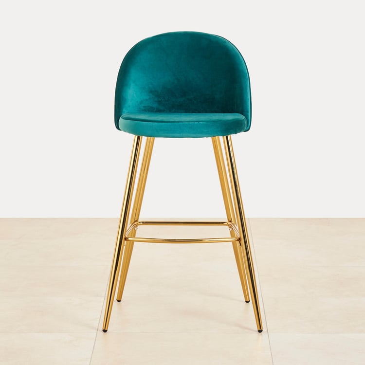 Monarch Velvet Bar Chair - Green