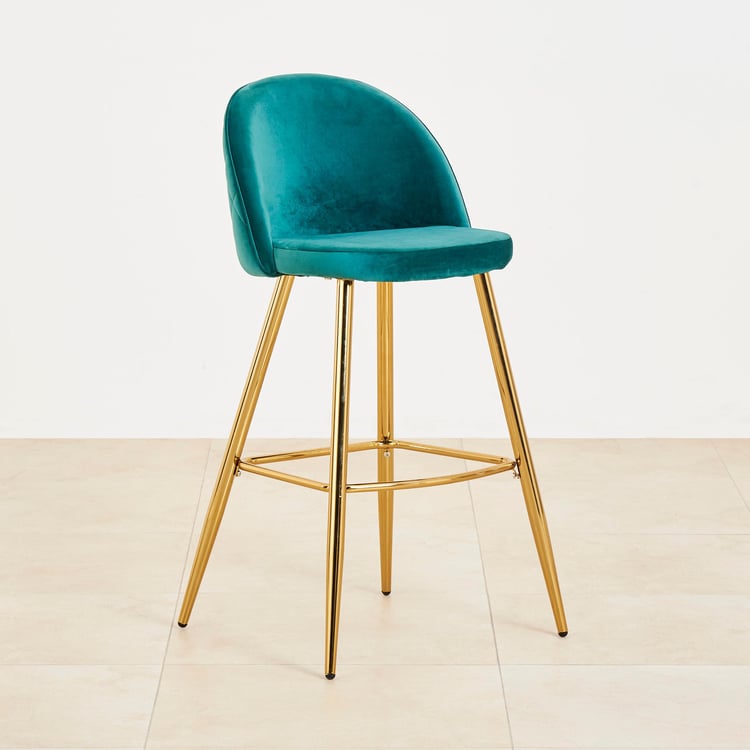 Monarch Velvet Bar Chair - Green